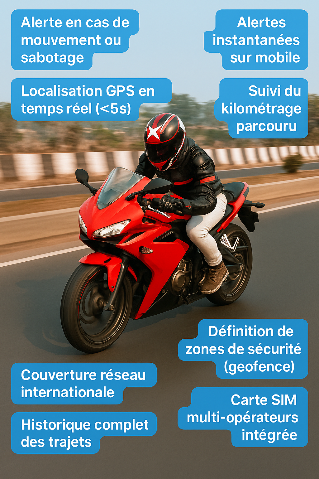 Motorcycle GPS Tracker + 1-Year Subscription