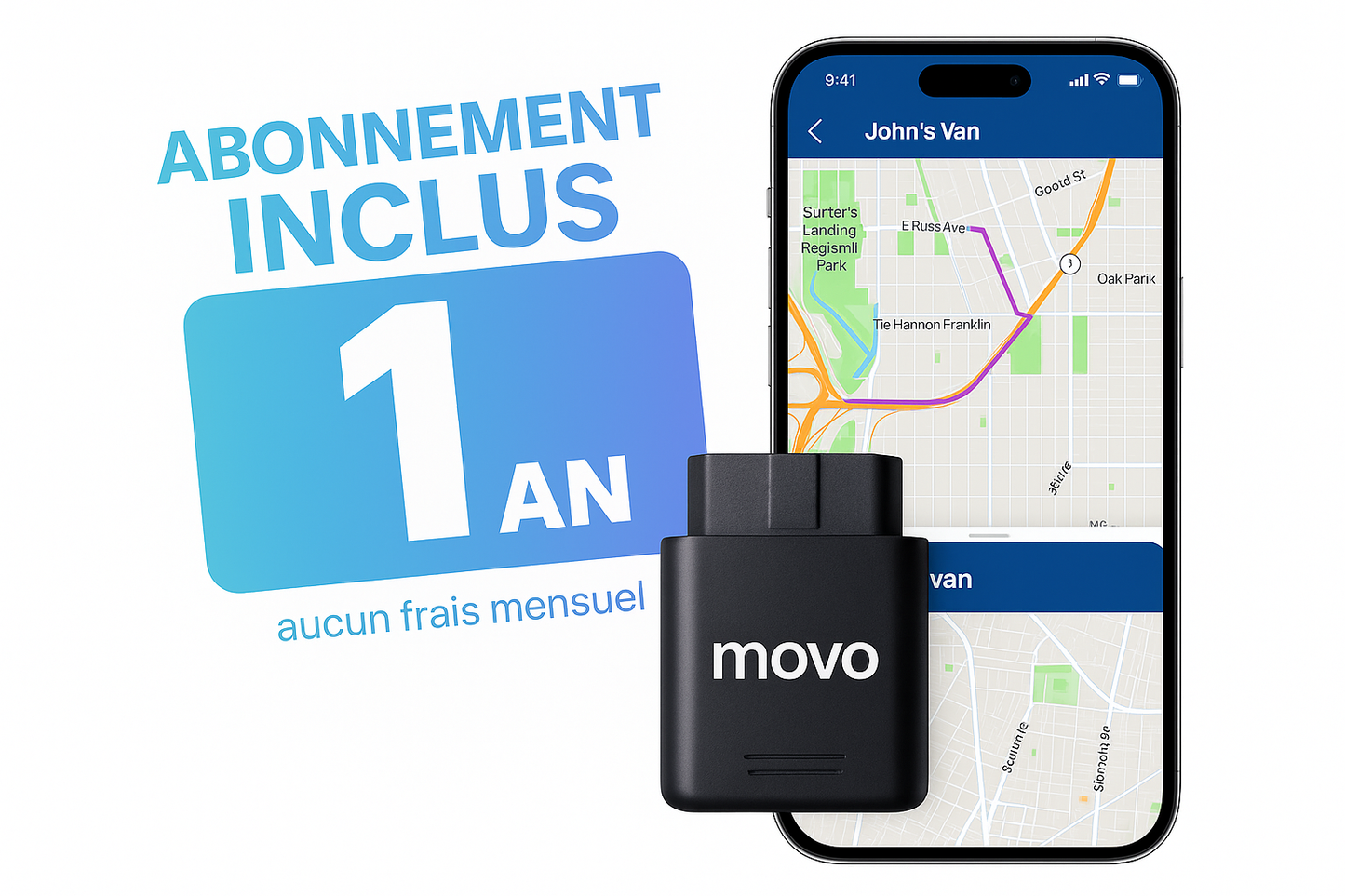 OBD Vehicle GPS Tracker – Updates Every 5 Seconds + 1-Year Subscription Included