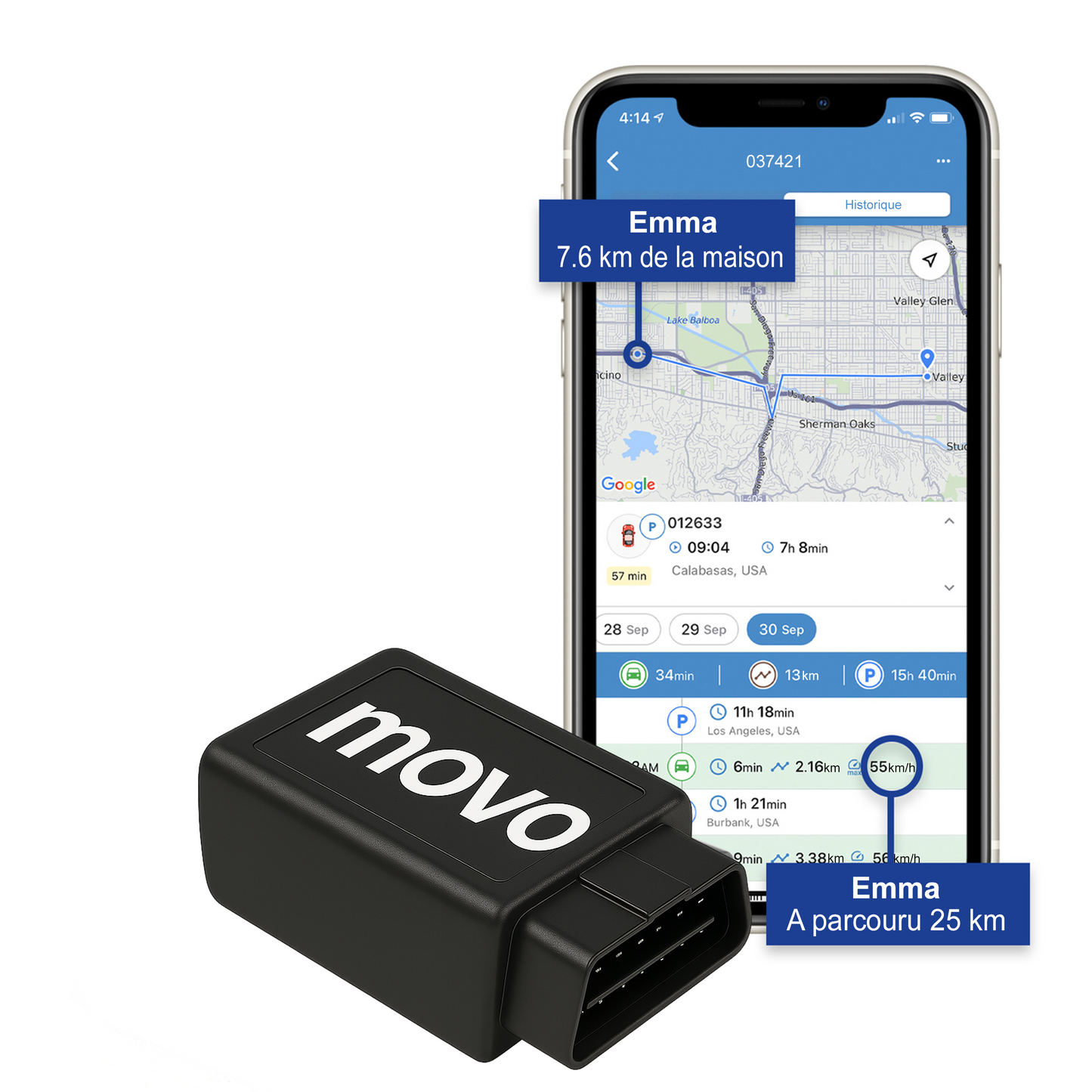 OBD Vehicle GPS Tracker – Updates Every 5 Seconds + 1-Year Subscription Included